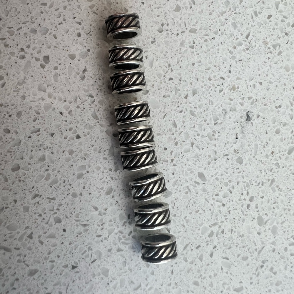 Brighton Silver Rope And Roll Oval Spacer Beads